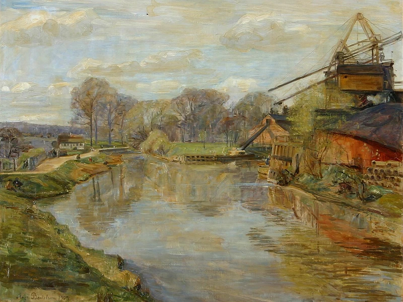 1873-Aage Berthelsen - Un cantiere navale sul fiume - 1913